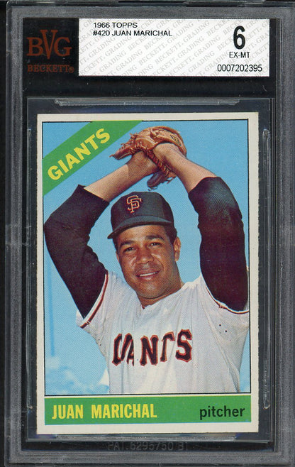 1966 Topps Baseball #420 Juan Marichal Giants BVG 6 EX-MT 555259