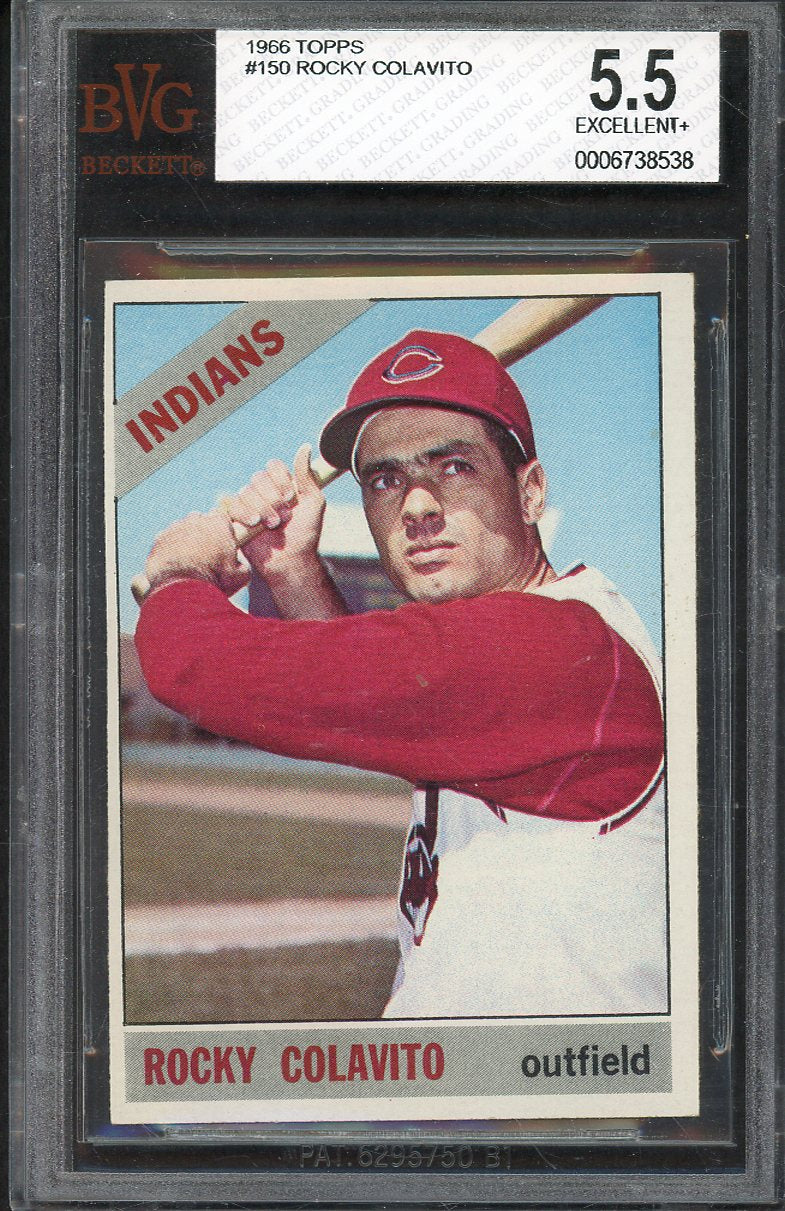 1966 Topps Baseball #150 Rocky Colavito Indians BVG 5.5 EX+ 555260