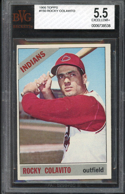 1966 Topps Baseball #150 Rocky Colavito Indians BVG 5.5 EX+ 555260