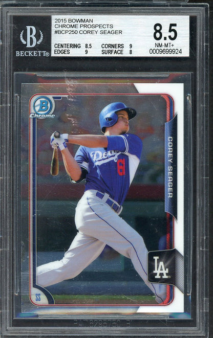 2015 Bowman Chrome #BCP250 Corey Seager Dodgers BVG 8.5 NM/MT+ 555266