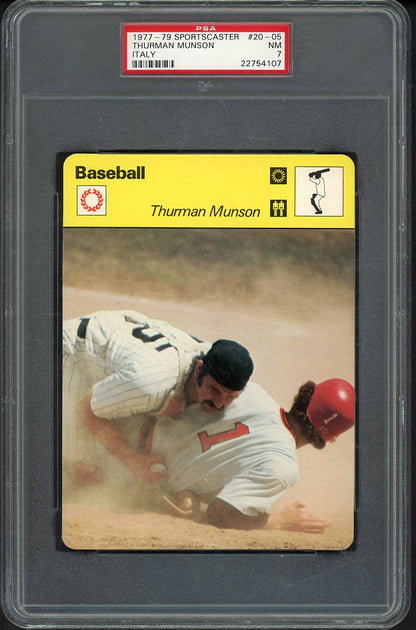 1977 Sportscasters #20-05 Thurman Munson Yankees PSA 7 NM 555277