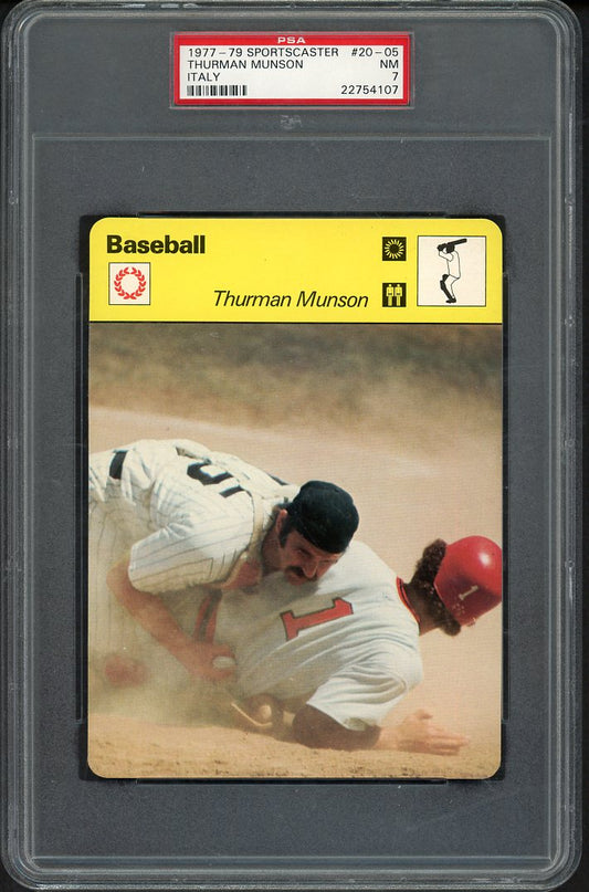 1977 Sportscasters #20-05 Thurman Munson Yankees PSA 7 NM 555277