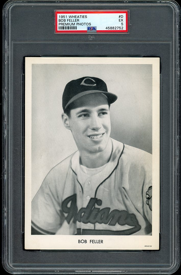1951 Wheaties Premiums #D Bob Feller Indians PSA 5 EX 555281