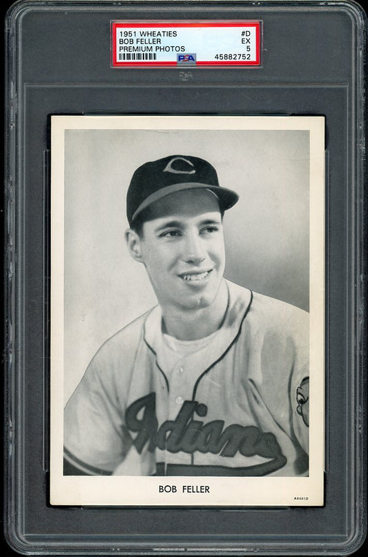 1951 Wheaties Premiums #D Bob Feller Indians PSA 5 EX 555281