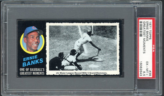 1971 Topps Baseball Greatest Moments #036 Ernie Banks Cubs PSA 6.5 EX-MT+ 555283
