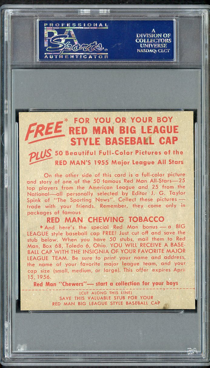 1955 Red Man #011AL Al Rosen Indians PSA 6 EX-MT w/Tab 555284