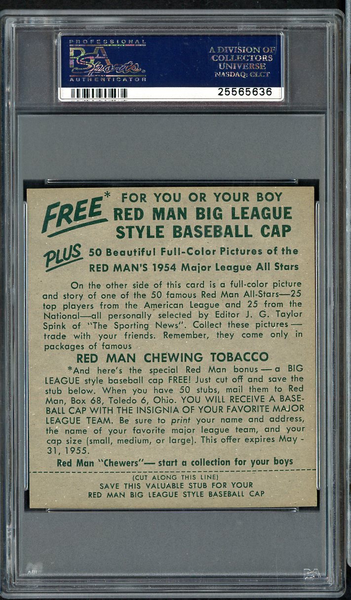 1954 Red Man #005NL Monte Irvin Giants PSA 7 NM w/Tab 555287