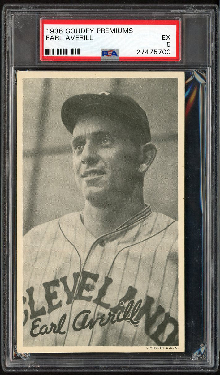 1936 R314 Goudey Wide Pens Earl Averill Indians PSA 5 EX 555293