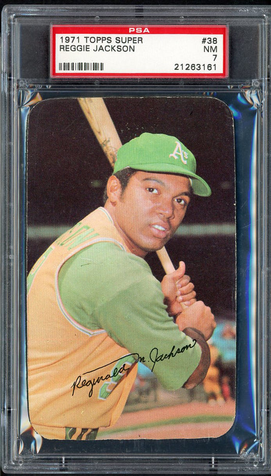 1971 Topps Baseball Supers #038 Reggie Jackson A's PSA 7 NM 555294