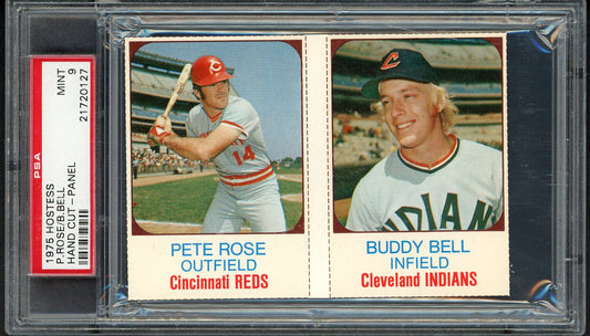1975 Hostess Panel Pete Rose Buddy Bell PSA 9 MINT 555304