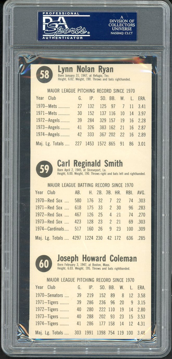 1975 Hostess Panel Nolan Ryan Reggie Smith Joe Coleman PSA 7 NM 555305