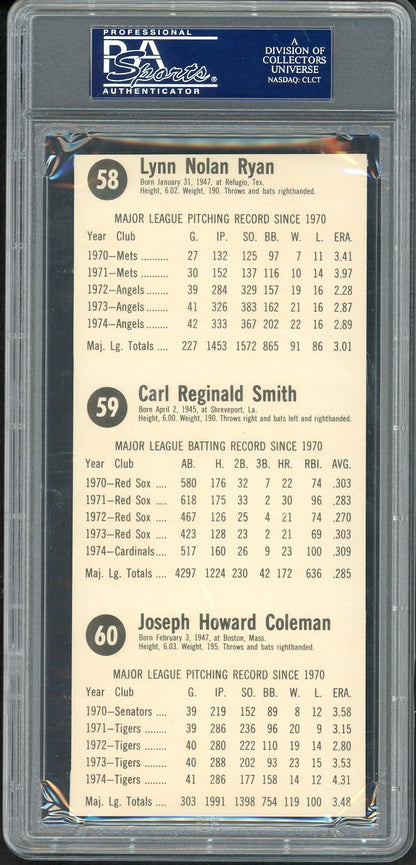 1975 Hostess Panel Nolan Ryan Reggie Smith Joe Coleman PSA 7 NM 555305