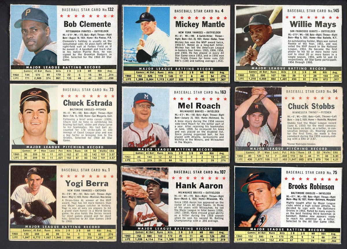 1961 Post Baseball Complete Set VG-EX/EX Mantle Mays Aaron 555334
