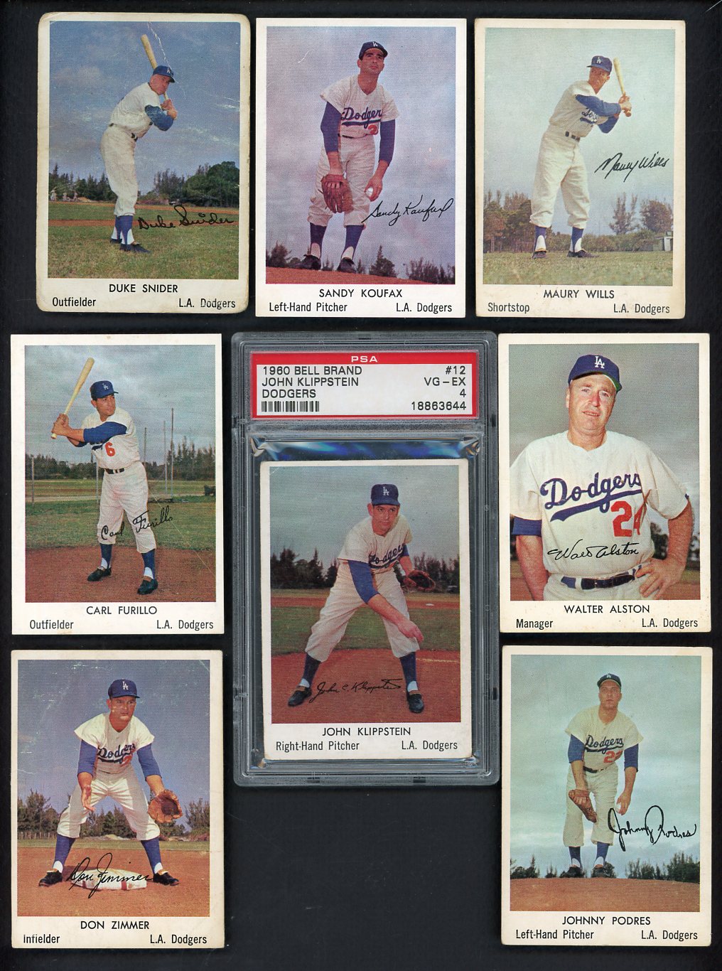 1960 Bell Brand Dodgers Complete Set Mid Grade Koufax Snider 555338