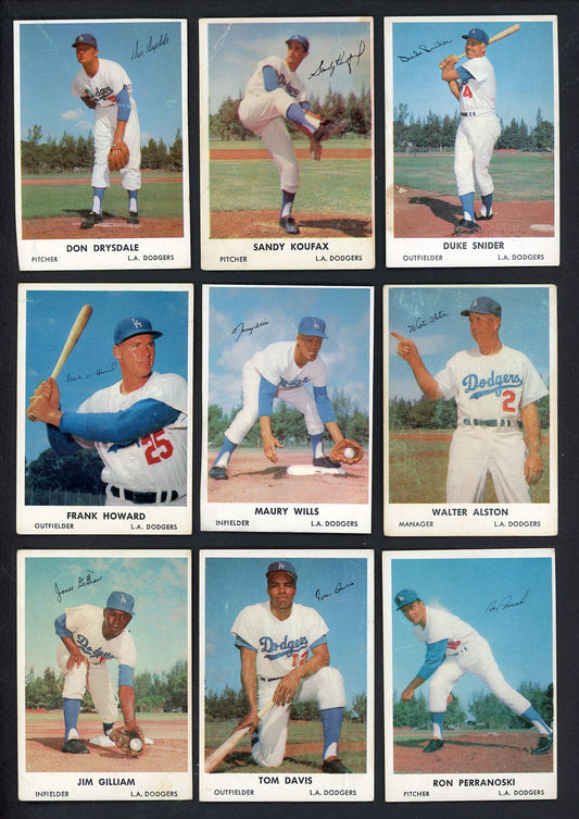 1962 Bell Brand Dodgers Complete Set VG/VG-EX Koufax Snider 555339