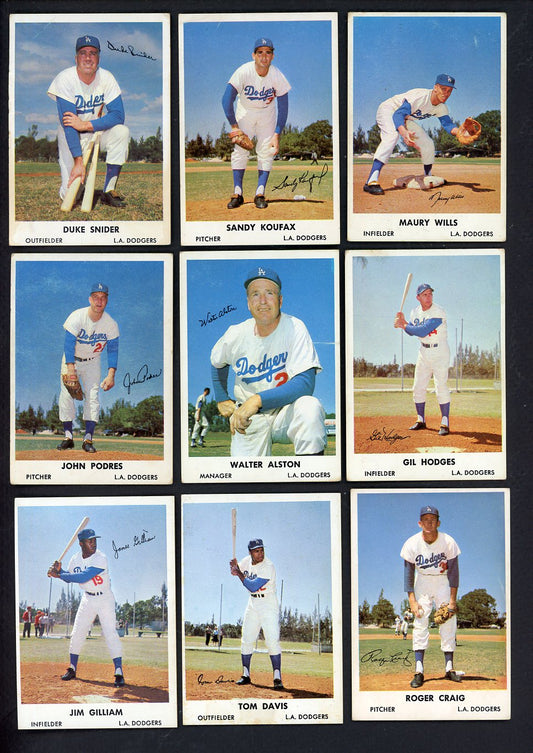 1961 Bell Brand Dodgers Complete Set VG/VG-EX Koufax Snider 555340