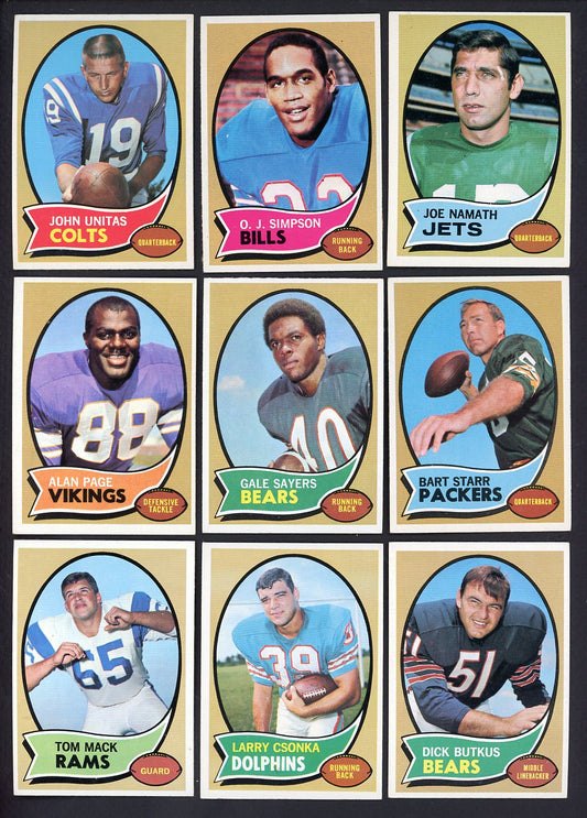 1970 Topps Football Complete Set EX-MT Simpson Namath Unitas 555347