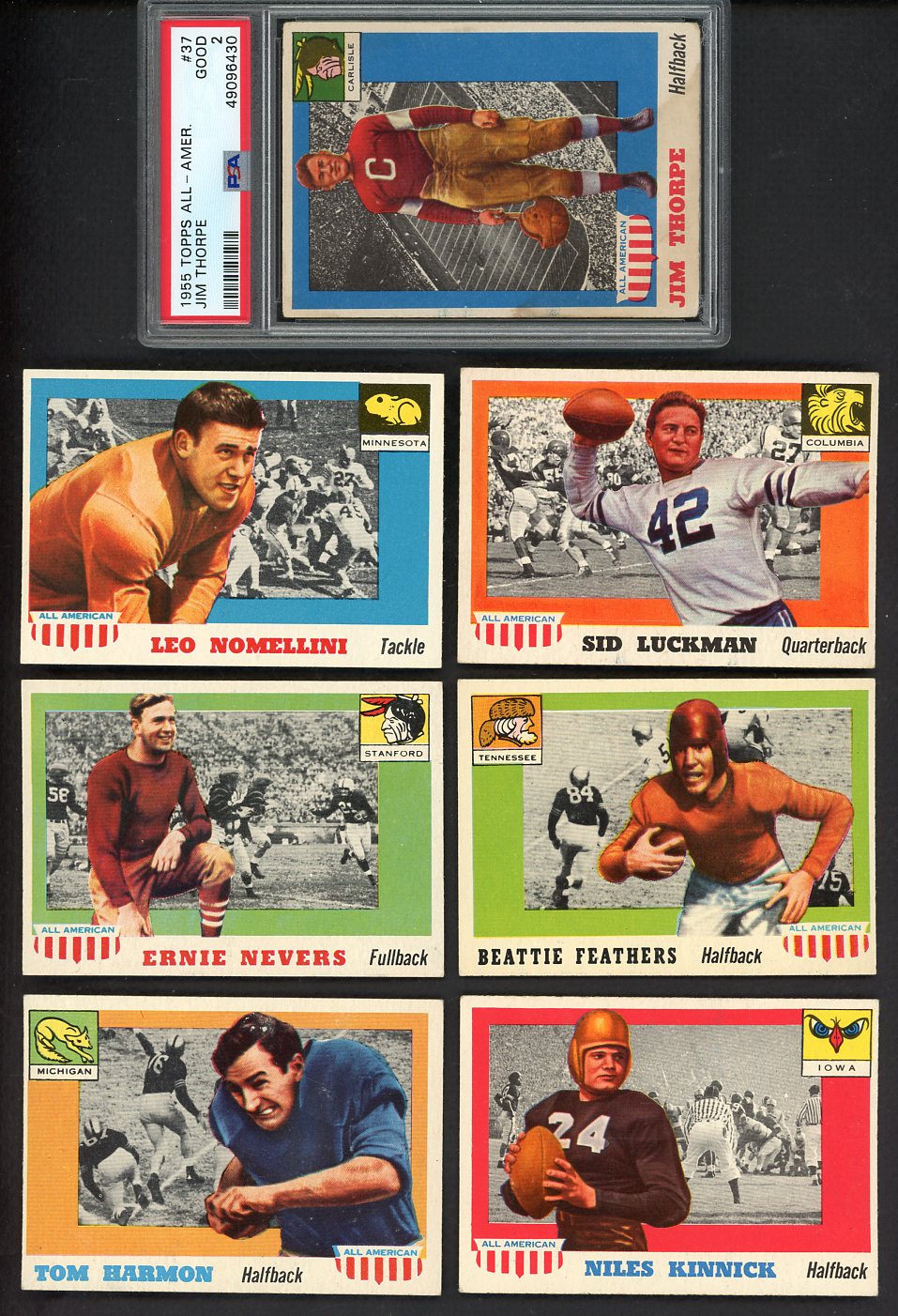 1955 Topps All American Football Near Set (No Hutson White) Nice 555362