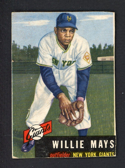 1953 Topps Baseball #244 Willie Mays Giants Authentic trimmed 555388