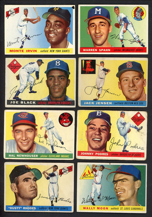 1955 Topps Set Lot 63 Diff Bargain Grade Spahn Newhouser Irvin 555456