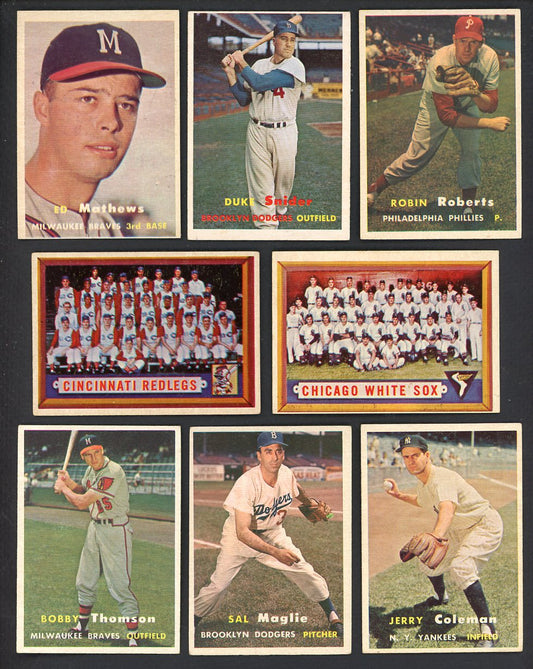 1957 Topps Set Lot 112 Diff VG-EX Snider Mathews Roberts 555473