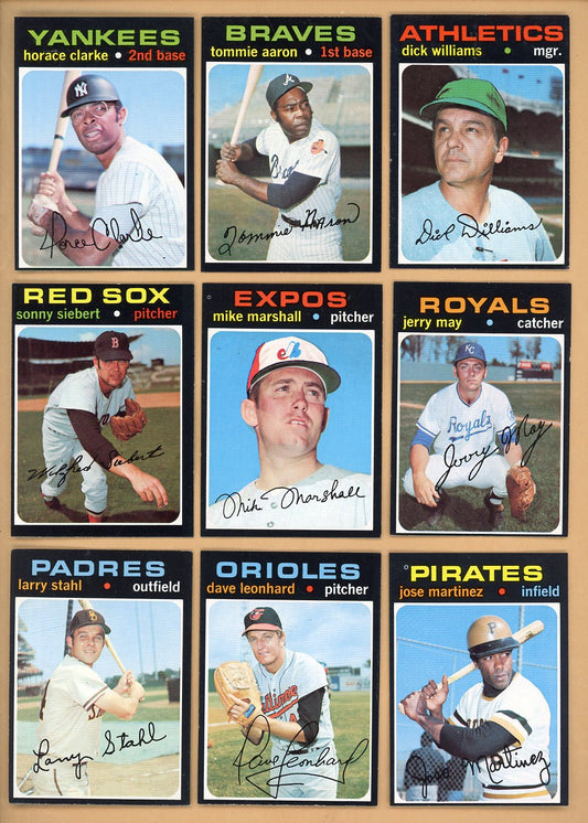 1971 Topps Set Lot 10 Diff High Numbers EX-MT/NR-MT Marshall 555507