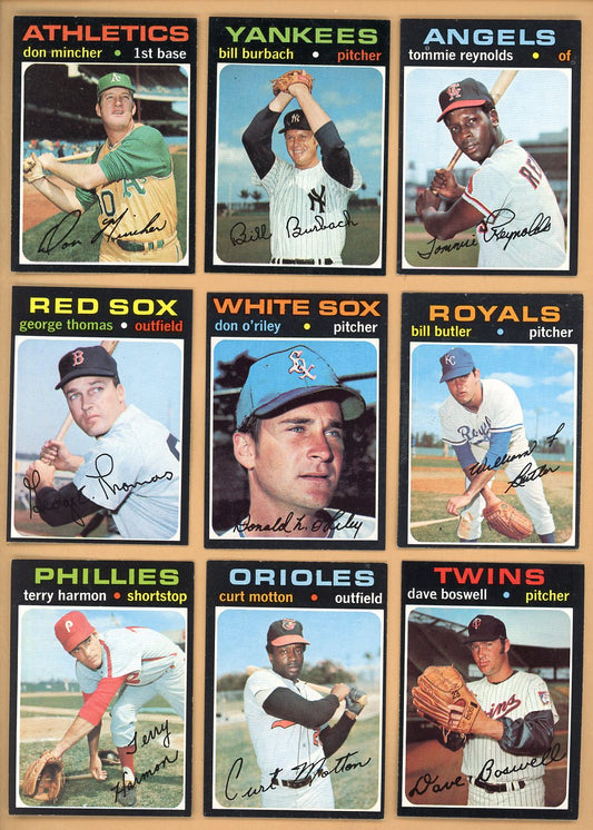 1971 Topps Set Lot 10 Diff High Numbers EX-MT/NR-MT Mincher 555508