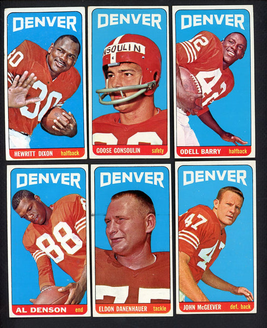 1965 Topps Set Lot 9 Diff Denver Broncos EX-MT Gonsoulin Dixon 555525