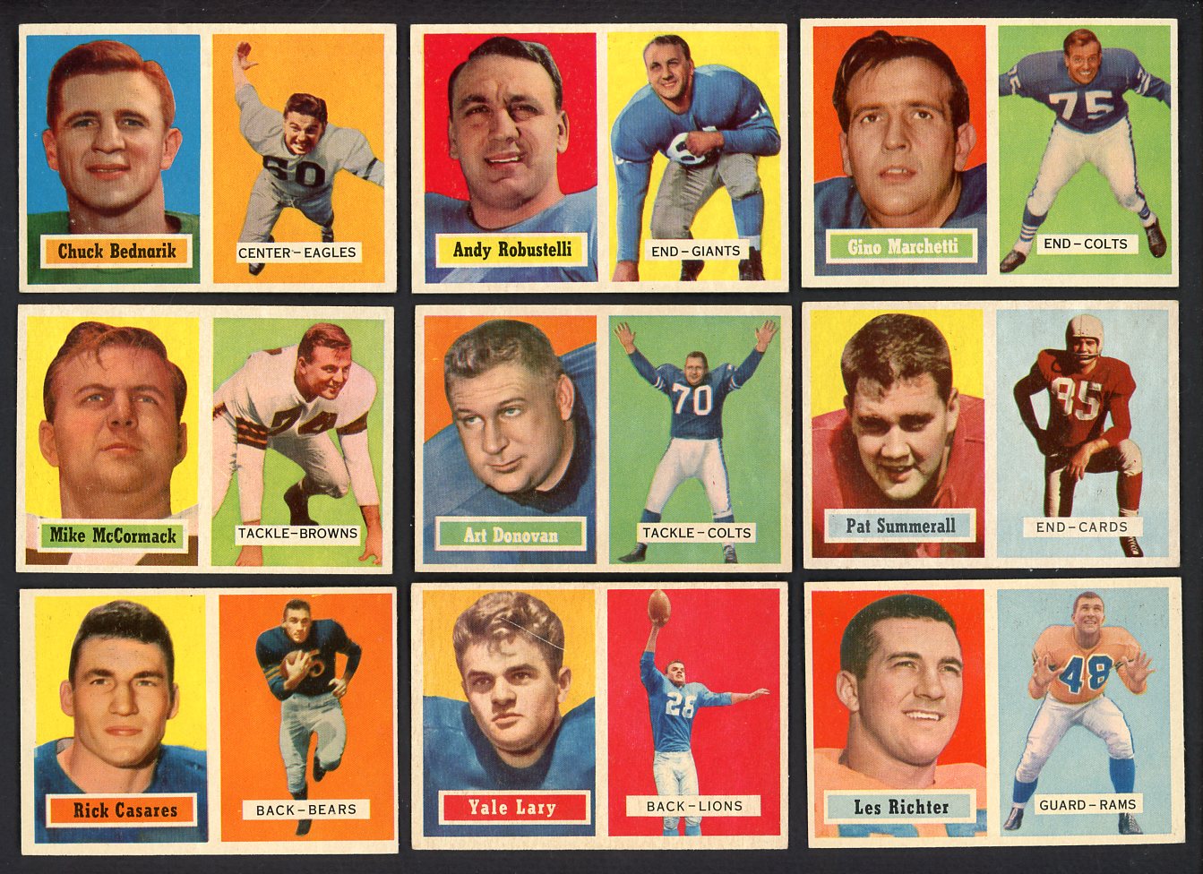 1957 Topps Set Lot 31 Diff EX-MT Marchetti Summerall Donovan 555555
