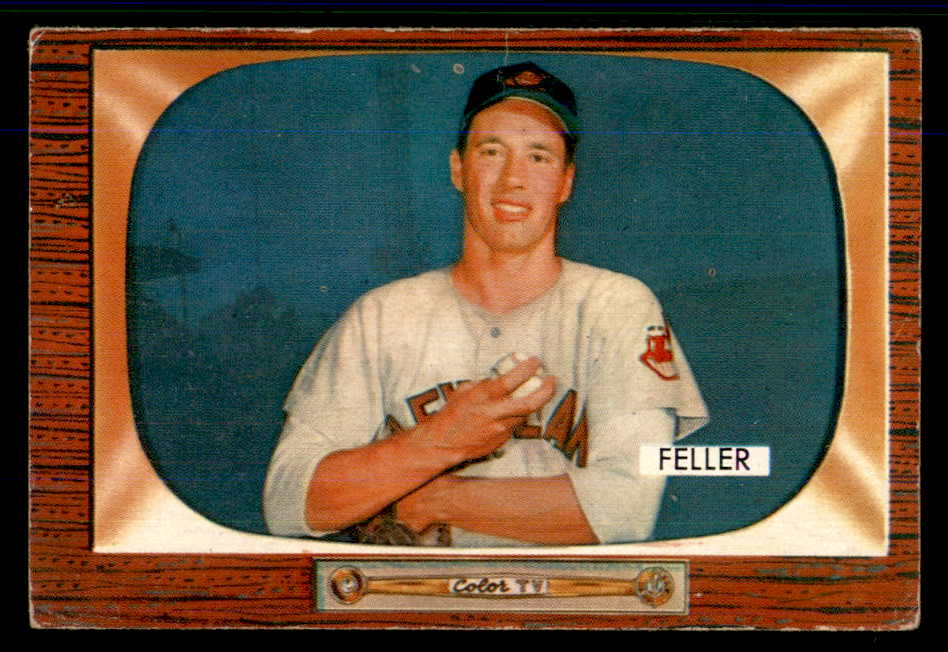 1955 Bowman Baseball #134 Bob Feller Indians EX 555556