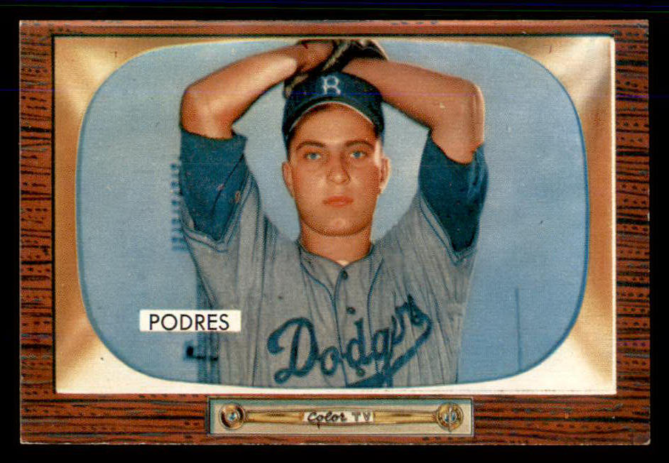1955 Bowman Baseball #097 Johnny Podres Dodgers EX 555559