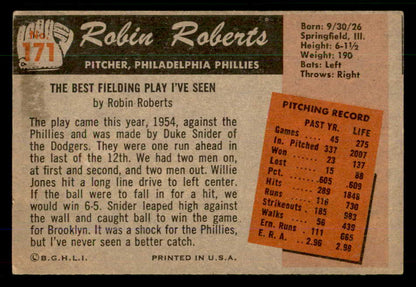 1955 Bowman Baseball #171 Robin Roberts Phillies VG-EX 555560