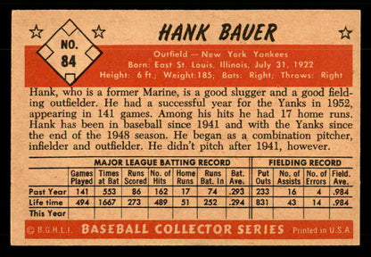 1953 Bowman Color Baseball #084 Hank Bauer Yankees EX 555567