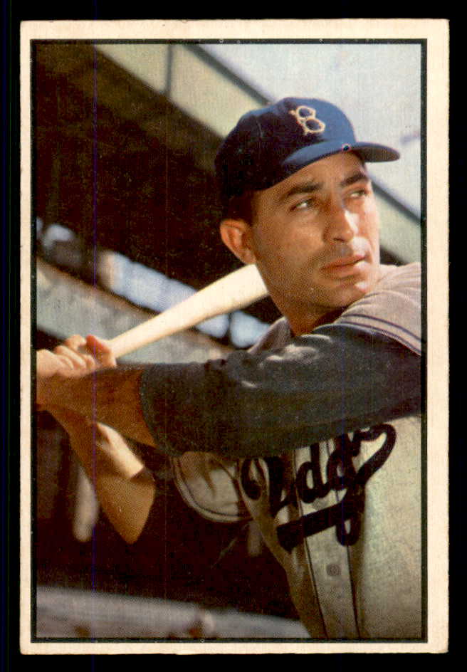 1953 Bowman Color Baseball #078 Carl Furillo Dodgers EX+/EX-MT 555571
