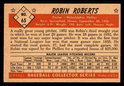 1953 Bowman Color Baseball #065 Robin Roberts Phillies EX-MT 555580