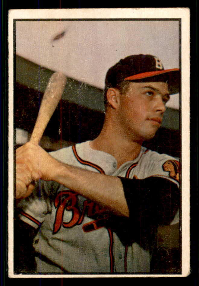 1953 Bowman Color Baseball #097 Eddie Mathews Braves VG-EX 555585