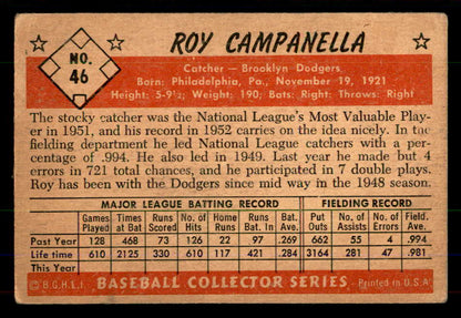 1953 Bowman Color Baseball #046 Roy Campanella Dodgers VG 555591