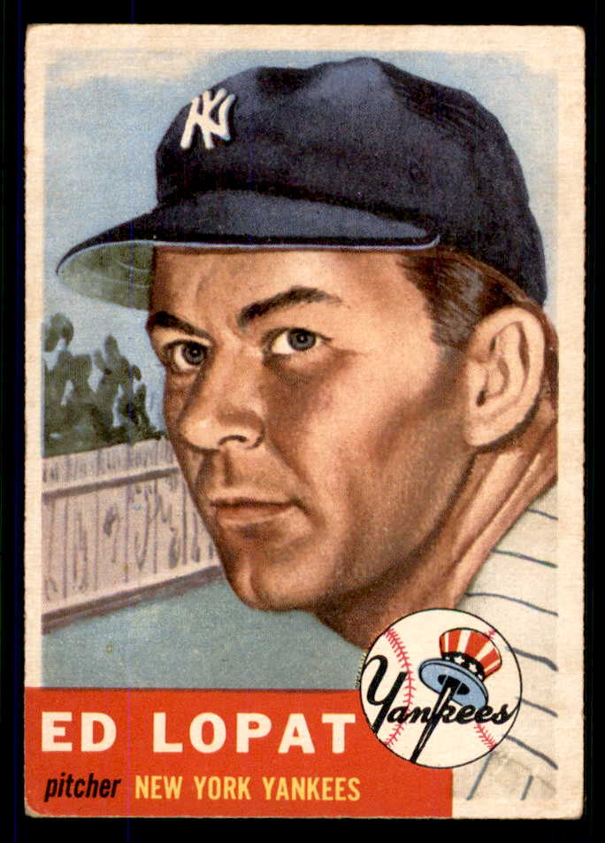 1953 Topps Baseball #087 Eddie Lopat Yankees VG-EX 555639