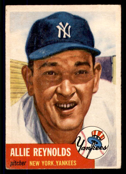 1953 Topps Baseball #141 Allie Reynolds Yankees VG-EX 555641