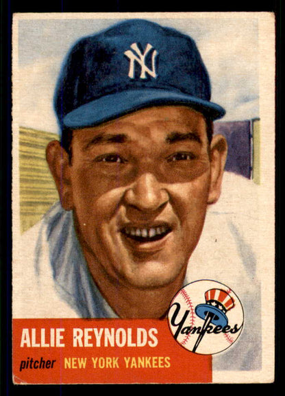 1953 Topps Baseball #141 Allie Reynolds Yankees VG-EX 555642