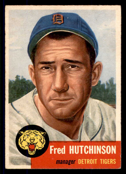 1953 Topps Baseball #072 Fred Hutchinson Tigers EX+ 555658