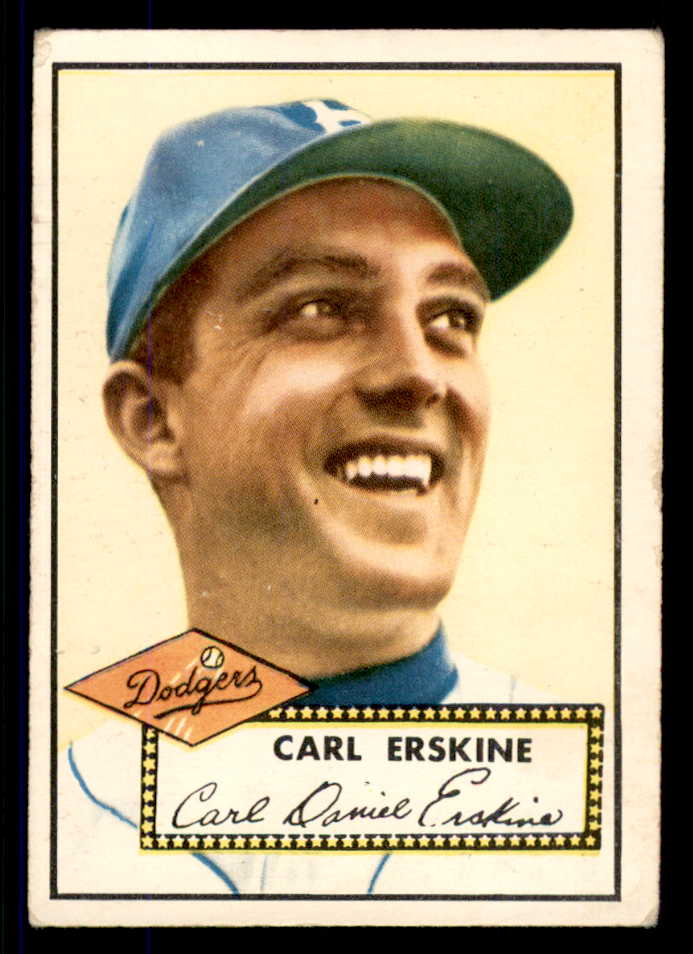 1952 Topps Baseball #250 Carl Erskine Dodgers VG 555667
