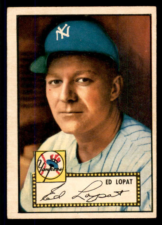 1952 Topps Baseball #057 Eddie Lopat Yankees VG-EX Red 555676