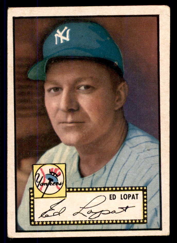 1952 Topps Baseball #057 Eddie Lopat Yankees VG-EX Black 555677