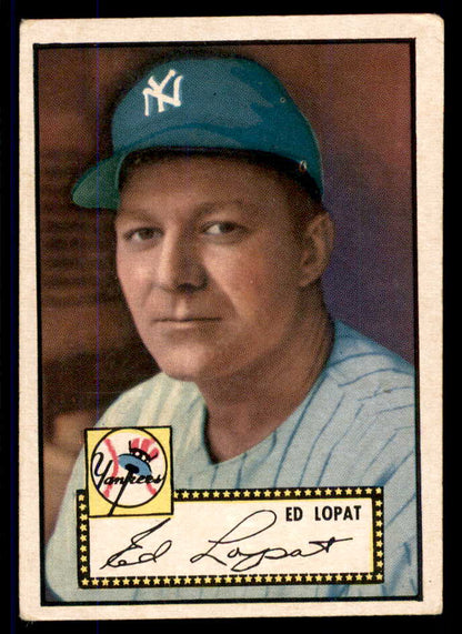 1952 Topps Baseball #057 Eddie Lopat Yankees VG-EX Black 555677
