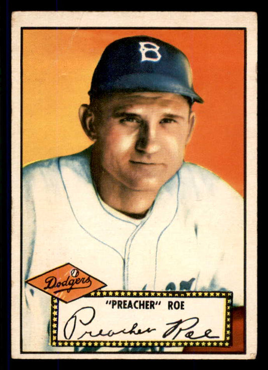1952 Topps Baseball #066 Preacher Roe Dodgers VG Red 555681