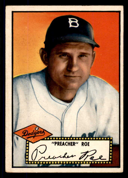 1952 Topps Baseball #066 Preacher Roe Dodgers EX Black 555682