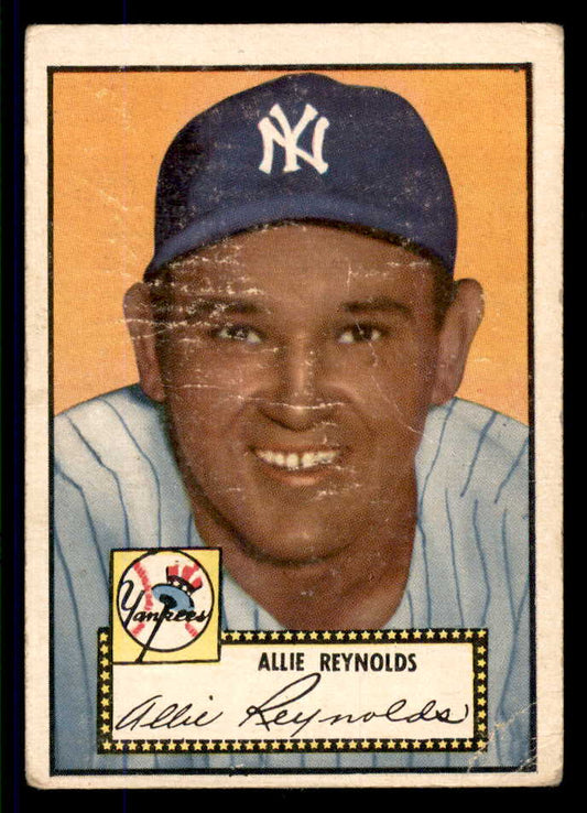 1952 Topps Baseball #067 Allie Reynolds Yankees Fair Black 555683