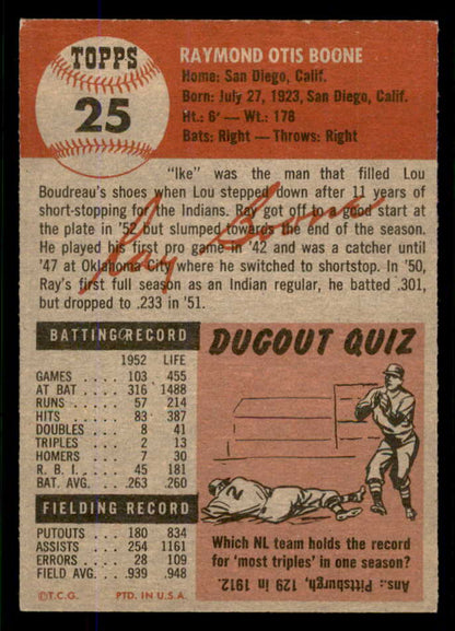 1953 Topps Baseball #025 Ray Boone Indians EX-MT 555768