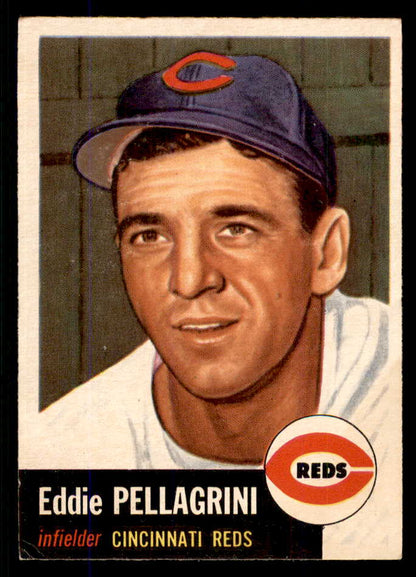 1953 Topps Baseball #028 Eddie Pellagrini Reds EX-MT 555770